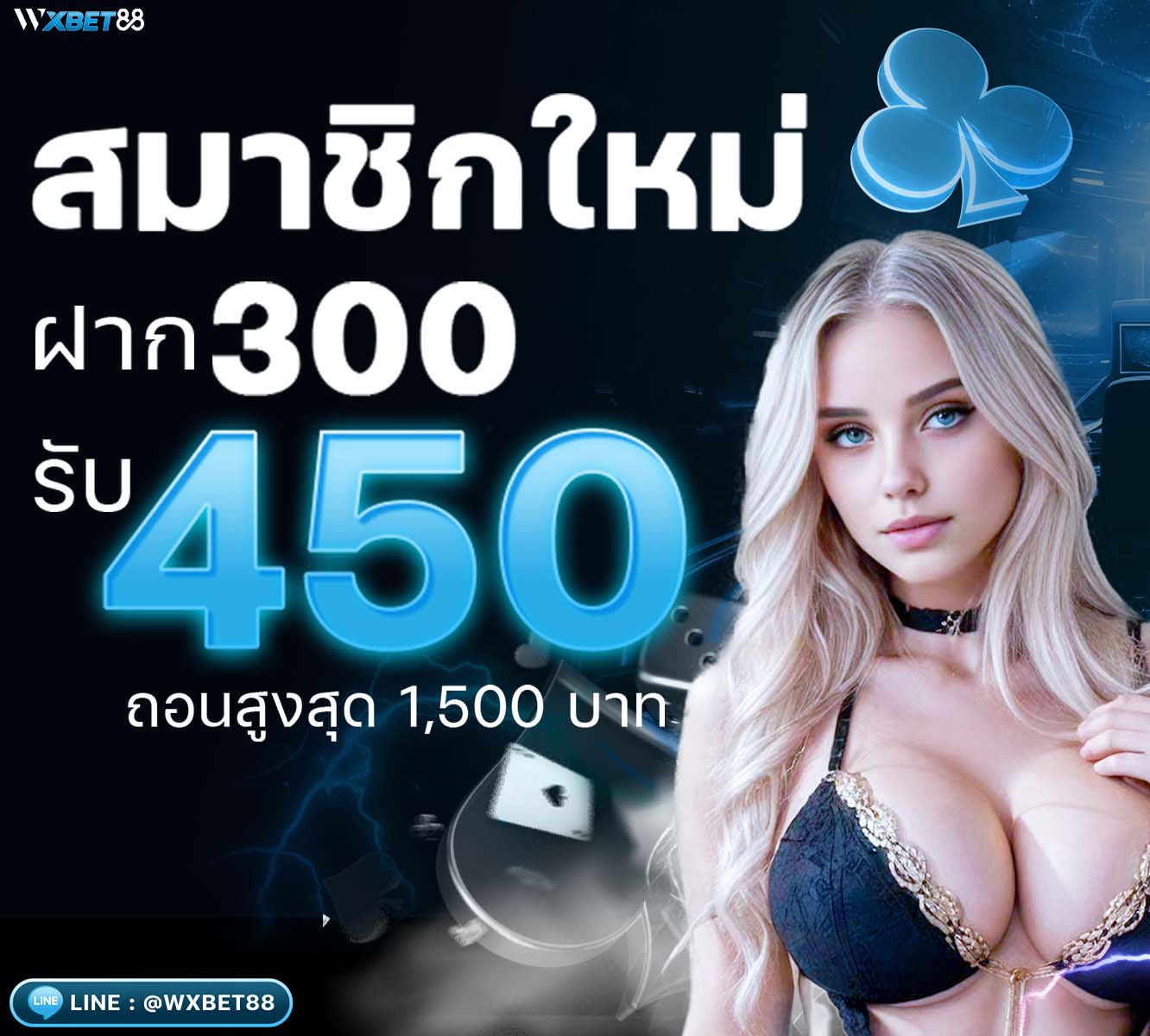 สมาชิกใหม่ 300 รับ 450 wxbet88